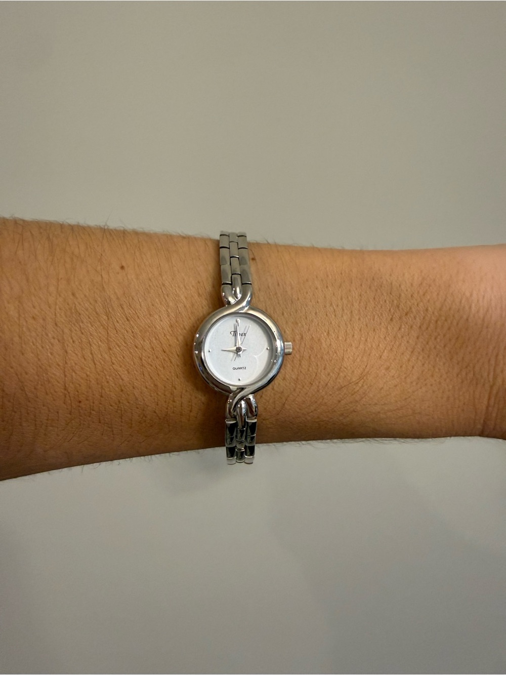 Dainty Timex Silver Women's Quartz Bracelet Watch